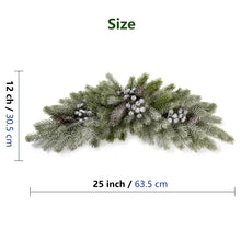 Load image into Gallery viewer, Christmas swag with Pine Cones and blue Berries 25 inches
