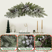 Load image into Gallery viewer, Christmas swag with snow-flocked branches