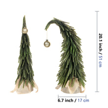 Load image into Gallery viewer, Two green decorative trees with gold ornaments 20 inches tall