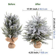 Load image into Gallery viewer, Flocked Christmas Tree Burlap Base 21 in