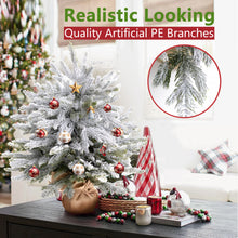 Load image into Gallery viewer, Flocked Christmas Tree Burlap Base indoor winter decor