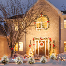 Load image into Gallery viewer, Flocked Christmas Tree Burlap Base front porch winter decor
