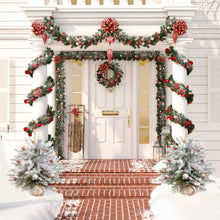 Load image into Gallery viewer, Flocked Christmas Tree Burlap Base outdoor entrance decor