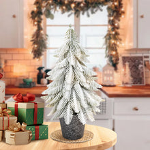 Load image into Gallery viewer, Decorative Christmas tree and gift boxes on a kitchen counter with festive decorations.