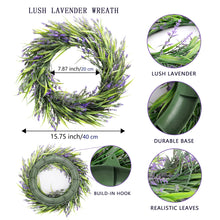 Load image into Gallery viewer, lavender wreath small size 16 inches