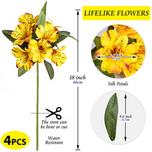 Load image into Gallery viewer, Amaryllis Artificial Flowers Yellow Long Stem