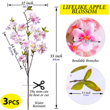 Load image into Gallery viewer, Artificial Apple Blossom Pink 33 inch long bulk