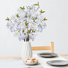 Load image into Gallery viewer, Artificial Apple Blossom White Flowers Silk Green Leaves