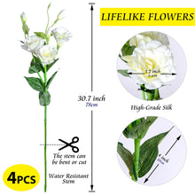 Load image into Gallery viewer, White Eustoma Silk Flowers 30 inch long