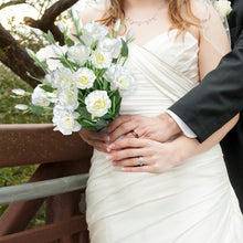 Load image into Gallery viewer, White Eustoma Silk Flowers Bridal Bouquet