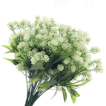 Load image into Gallery viewer, faux white flowers green leaves full bouquet