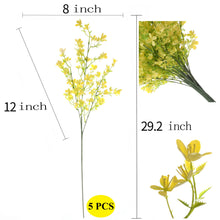 Load image into Gallery viewer, 29" Long Faux Flowers Lemon-Yellow 5 PCS Bundle