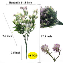 Load image into Gallery viewer, lilac purple artificial flowers 12 inch long stem 10 PCS bundle