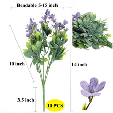 Load image into Gallery viewer, lilac-purple artificial flowers 14 inch tall stems 10 PCS bundle