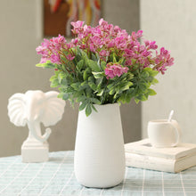 Load image into Gallery viewer, magenta artificial flowers green leaves table centerpiece décor