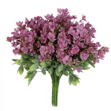 Load image into Gallery viewer, magenta artificial flowers green leaves
