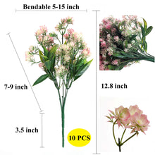 Load image into Gallery viewer, pink artificial flowers 12 inch long stems 10 PCS bundle