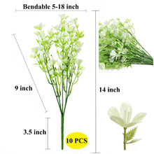 Load image into Gallery viewer, Forget Me Not Artificial White Flowers 14" Stems 10 PCS Bundle
