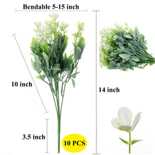 Load image into Gallery viewer, white ranunculus artificial flowers 14 inch long stems 10 PCS bulk
