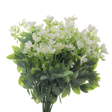 Load image into Gallery viewer, white ranunculus artificial flowers green leaves full bouquet