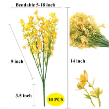 Load image into Gallery viewer, Forget Me Not Yellow Flowers 14" Stems 10 PCS Bundle