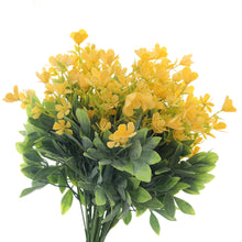 Load image into Gallery viewer, yellow artificial flowers green leaves bouquet