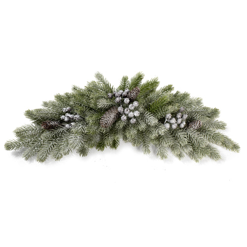 Christmas artificial swag greenery with pinecones and berries