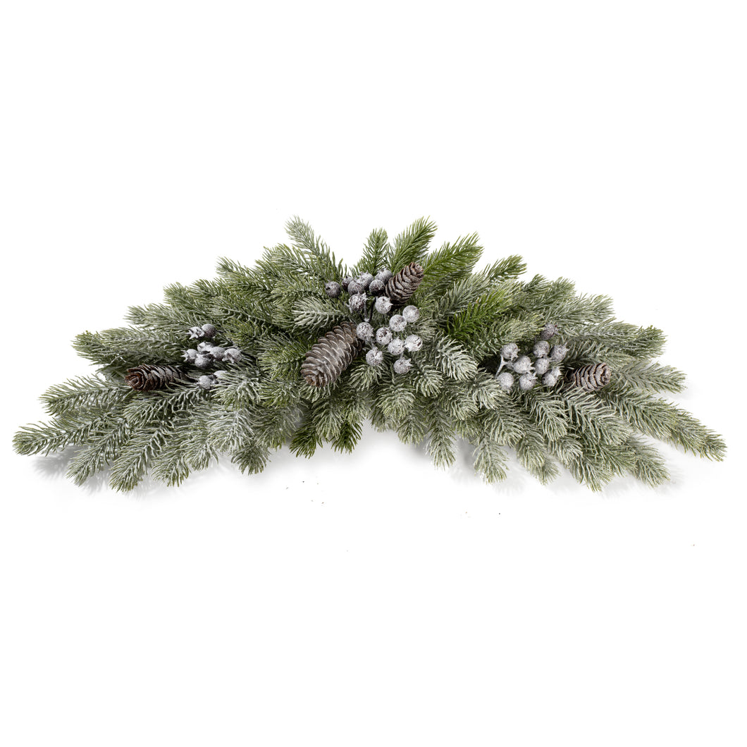 Christmas artificial swag greenery with pinecones and berries