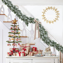 Load image into Gallery viewer, Decorative Christmas scene with a tree, presents, and long flocked garland 
