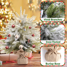 Load image into Gallery viewer, Flocked Christmas Tree Burlap Base DIY decor
