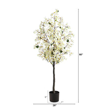 Load image into Gallery viewer, bougainvillea artificial tree white 5 ft
