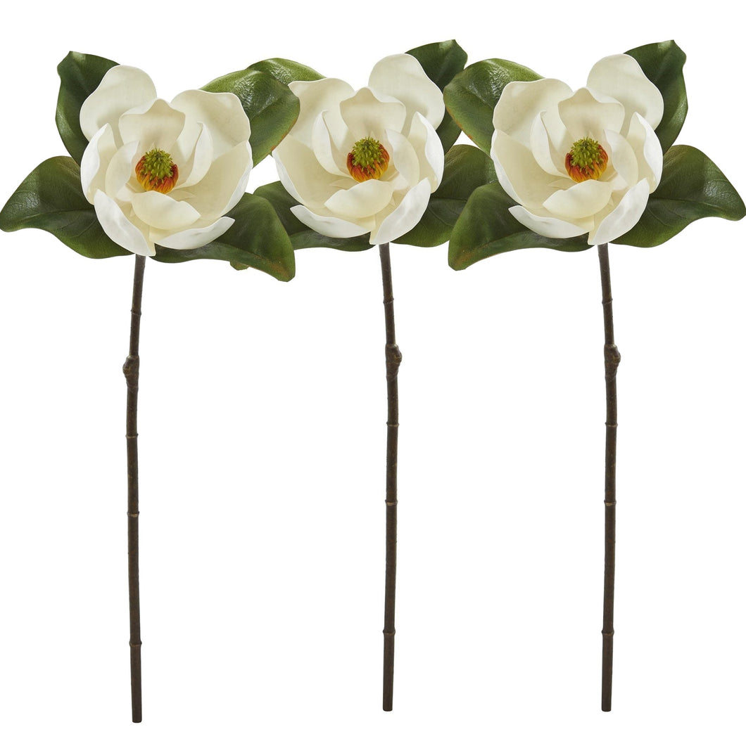 magnolia artificial flowers white bouquet