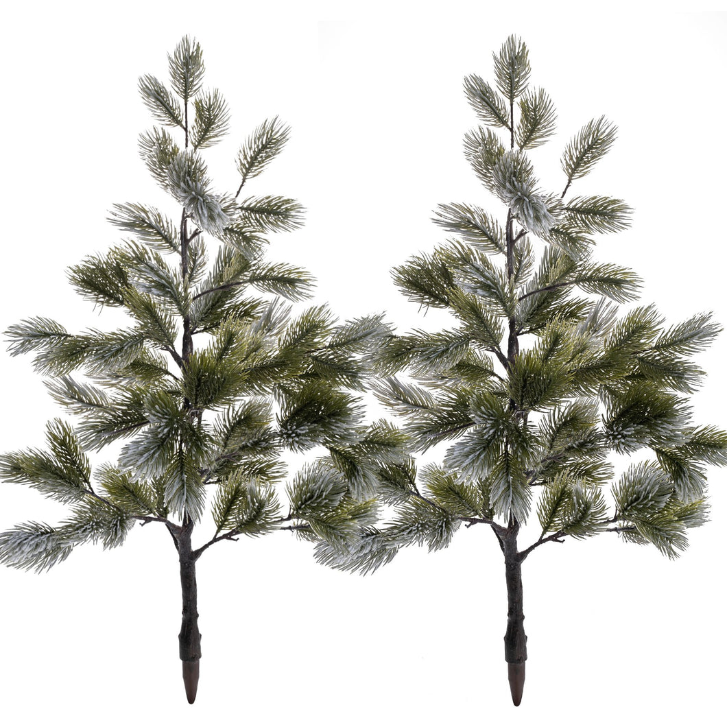 outdoor christmas trees flocked