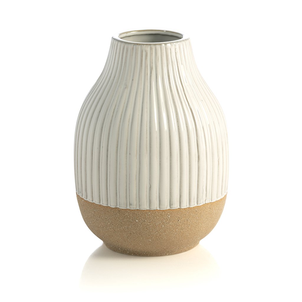decorative stoneware vase white
