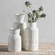Load image into Gallery viewer, decorative ceramic vases  ivory boho home decor short stem flowers
