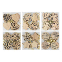 Load image into Gallery viewer, Christmas Tree Wooden Pendants set 12 pcs
