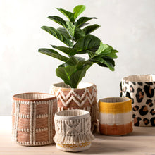 Load image into Gallery viewer, decorative boho chic cotton pot faux greenery
