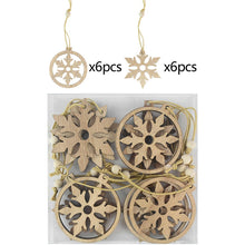 Load image into Gallery viewer, Christmas Tree Wooden Pendants snowflakes ornaments
