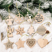 Load image into Gallery viewer, Christmas Tree Wooden Pendants deer snow angel ornaments
