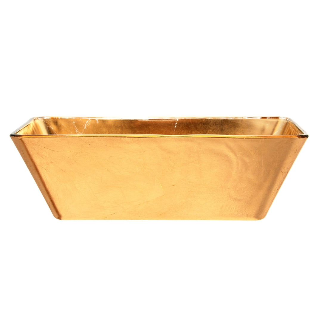 golden rectangular planter