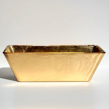 Load image into Gallery viewer, golden rectangular planter luxury accent
