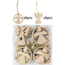 Load image into Gallery viewer, Christmas Tree Wooden Pendants angels ornaments
