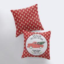 Load image into Gallery viewer, farmhouse red Christmas pillow cover front back
