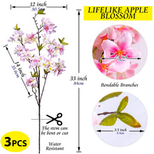 Load image into Gallery viewer, Artificial Apple Blossom Pink 33 inch long bulk
