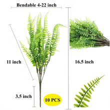 Load image into Gallery viewer, Faux Boston Ferns Light Green 16 inch Long
