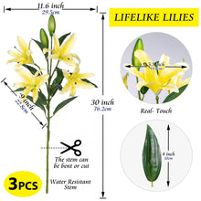 Load image into Gallery viewer, Lily Artificial Flowers Yellow 30 Inch Tall Stem Bulk
