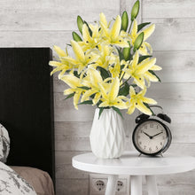 Load image into Gallery viewer, Lily Artificial Flowers Yellow Nightstand Décor
