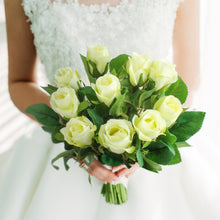 Load image into Gallery viewer, Off White Silk Roses Wedding Bouquet
