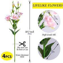 Load image into Gallery viewer, Pink Eustoma 30 inch tall 4pcs set artificial flowers
