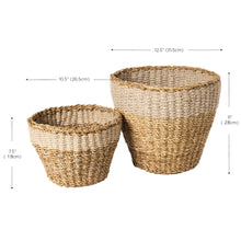 Load image into Gallery viewer, Handwoven Seagrass Planter 11 inches tall 12 inches wide
